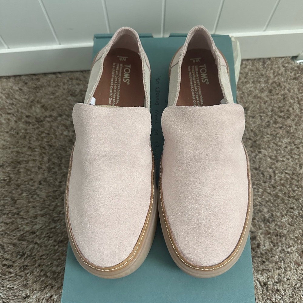 TOMS Sunset Slip On Shoes Blush Birch Suede Women’s Size 8 NWT In Box - Picture 2 of 7